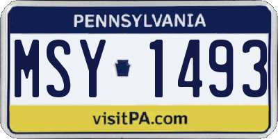PA license plate MSY1493