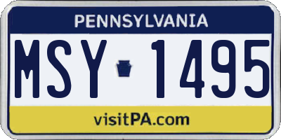 PA license plate MSY1495