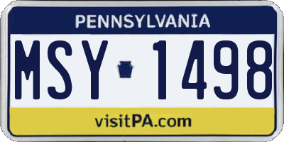 PA license plate MSY1498