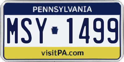 PA license plate MSY1499