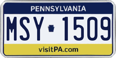 PA license plate MSY1509
