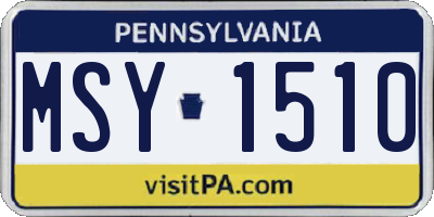 PA license plate MSY1510