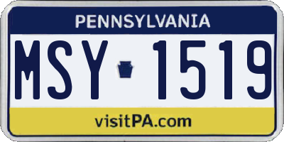 PA license plate MSY1519