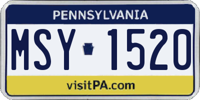 PA license plate MSY1520