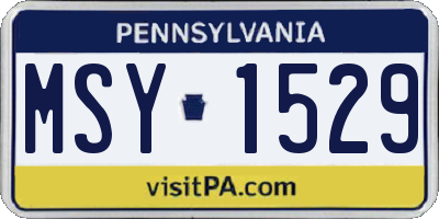 PA license plate MSY1529
