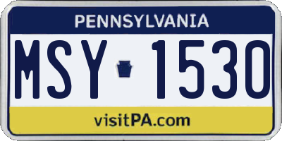 PA license plate MSY1530