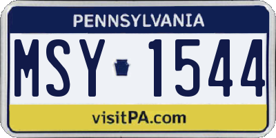 PA license plate MSY1544