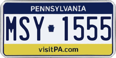 PA license plate MSY1555
