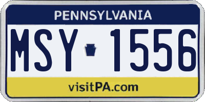 PA license plate MSY1556