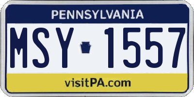 PA license plate MSY1557