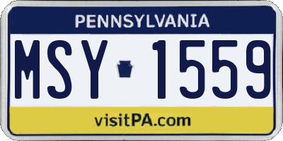 PA license plate MSY1559