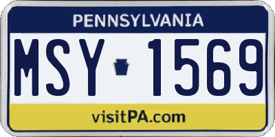 PA license plate MSY1569