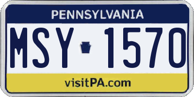 PA license plate MSY1570