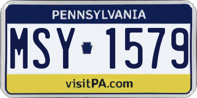 PA license plate MSY1579