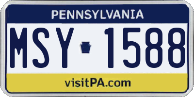 PA license plate MSY1588