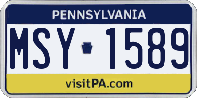 PA license plate MSY1589