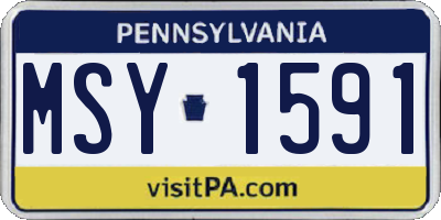 PA license plate MSY1591