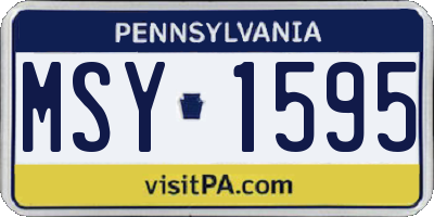 PA license plate MSY1595