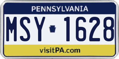 PA license plate MSY1628
