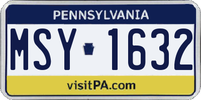 PA license plate MSY1632
