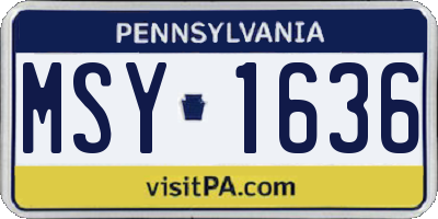 PA license plate MSY1636