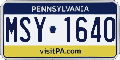 PA license plate MSY1640