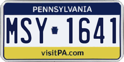 PA license plate MSY1641