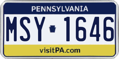 PA license plate MSY1646