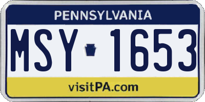 PA license plate MSY1653