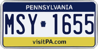 PA license plate MSY1655