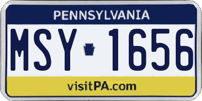 PA license plate MSY1656