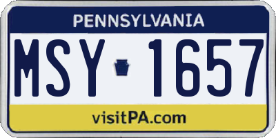 PA license plate MSY1657