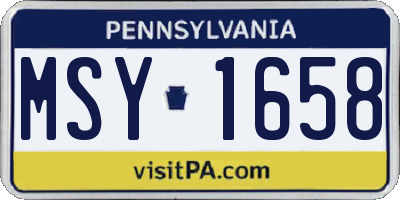 PA license plate MSY1658