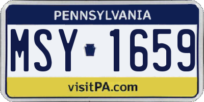 PA license plate MSY1659