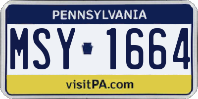 PA license plate MSY1664