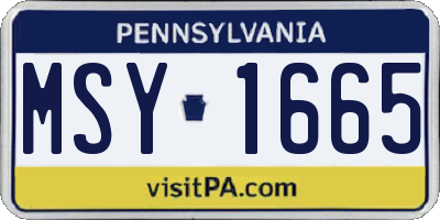 PA license plate MSY1665