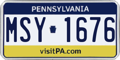 PA license plate MSY1676