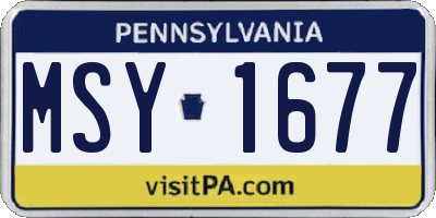 PA license plate MSY1677