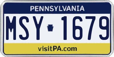 PA license plate MSY1679