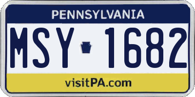 PA license plate MSY1682