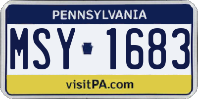 PA license plate MSY1683