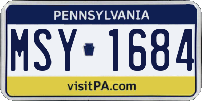 PA license plate MSY1684