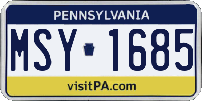 PA license plate MSY1685