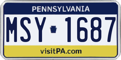 PA license plate MSY1687