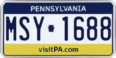 PA license plate MSY1688