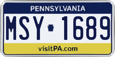 PA license plate MSY1689