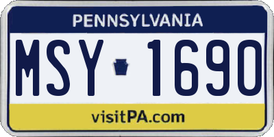 PA license plate MSY1690