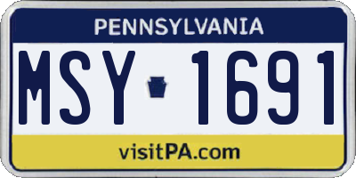 PA license plate MSY1691