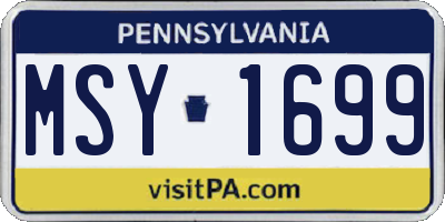 PA license plate MSY1699