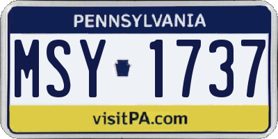 PA license plate MSY1737